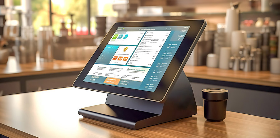 touch pos system placed on a table